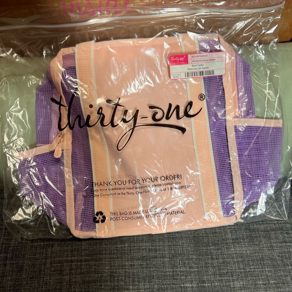Brand new thirty one mesh caddy pink and purple